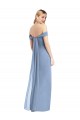 Staubiges Blau Meerjungfrau Off-Schulter Chiffon Lange Brautjungfernkleider Online
