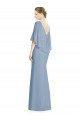 Staubiges Blau Trompete V-Ausschnitt Chiffon Lange Brautjungfernkleider Online