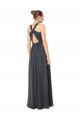 Stormy Silver A-Linien Neckholder Chiffon Lange Brautjungfernkleider Online