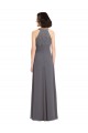 Stormy Silver A-Linien Neckholder Chiffon Spitze Lange Brautjungfernkleider Online