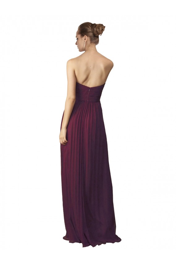 Traube A-Linien Chiffon Lange Brautjungfernkleider Online