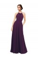 Traube A-Linien Neckholder Chiffon Lange Brautjungfernkleider Online