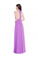 Violett A-Linien Neckholder Chiffon Lange Formale Brautjungfernkleider / Abendkleider Online