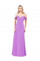 Violett A-Linien Off-Schulter Chiffon Lange Brautjungfernkleider Online