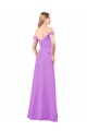 Violett A-Linien Off-Schulter Chiffon Lange Brautjungfernkleider Online