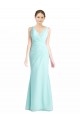 Waterfall Meerjungfrau V-Ausschnitt Chiffon Spitze Lange Brautjungfernkleider Online