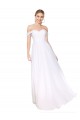 Weiß A-Linien Off-Schulter Chiffon Lange Formale Brautjungfernkleider / Abendkleider / Abiballkleider Online
