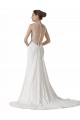 Weiß Etui Kapelle-schleppe Chiffon Strand Brautkleider Online