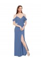 Windsor Blau A-Linien Off-Schulter Chiffon Lange Brautjungfernkleider Online