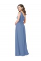 Windsor Blau Etui Eine-Schulter Chiffon Lange Brautjungfernkleider Online