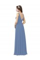 Windsor Blau Etui V-Ausschnitt Chiffon Lange Brautjungfernkleider Online