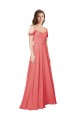 Wüstenrose A-Linien Off-Schulter Chiffon Lange Brautjungfernkleider Online
